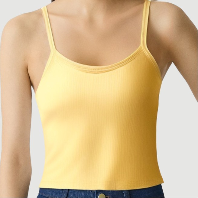 Women's knitted lace trim camisole